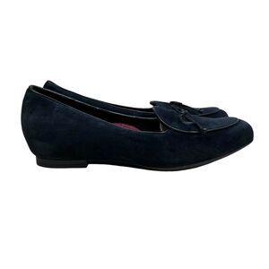 Munro Womens Flats Rossa Suede Bow‎ Tie Cushioned Rubber Soles Navy Size 9 M